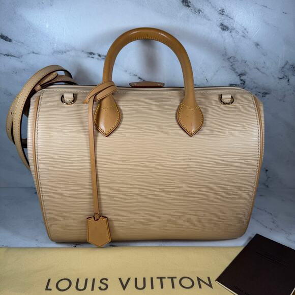Louis Vuitton Epi Doc PM Bag Natural Ivory/Cream/Beige/White Rare Satchel Purse
